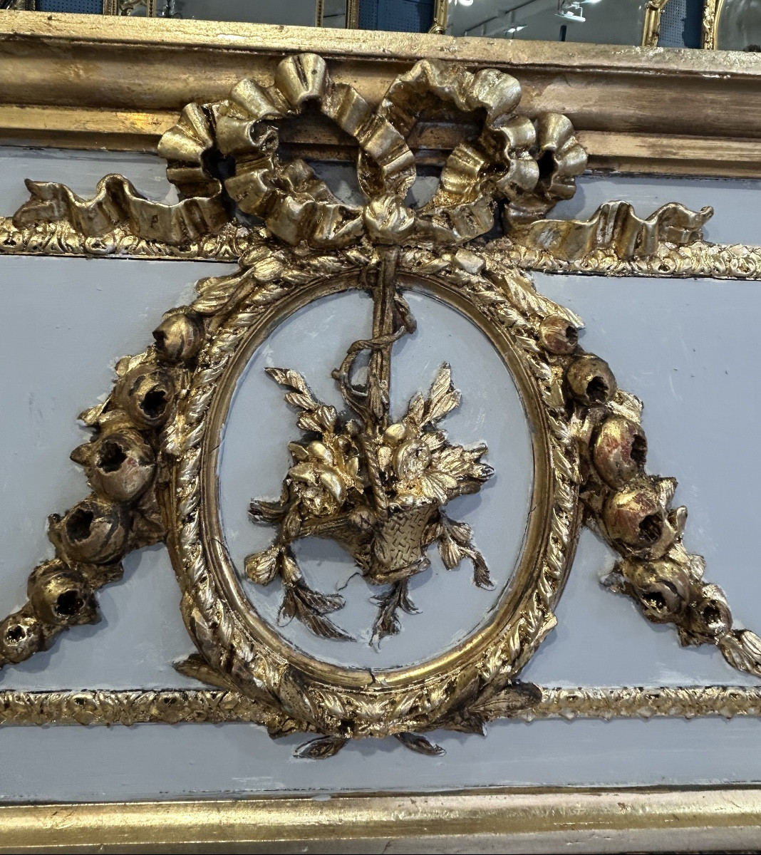 Louis XVI Style Overmantel Mirror, 65/60x175 Cm-photo-2