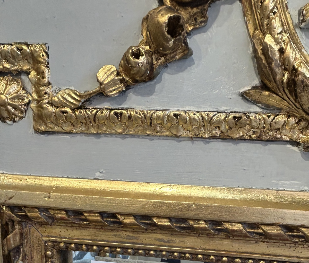 Louis XVI Style Overmantel Mirror, 65/60x175 Cm-photo-2