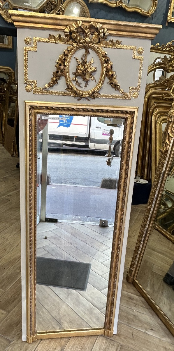 Louis XVI Style Overmantel Mirror, 65/60x175 Cm