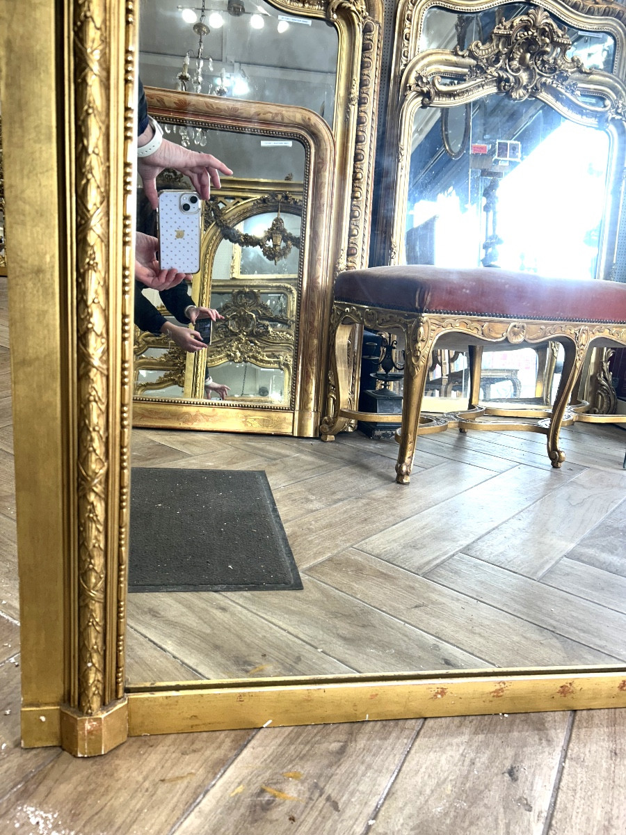 Miroir Louis XVI 96/90x168 cm glace de cheminée -photo-4