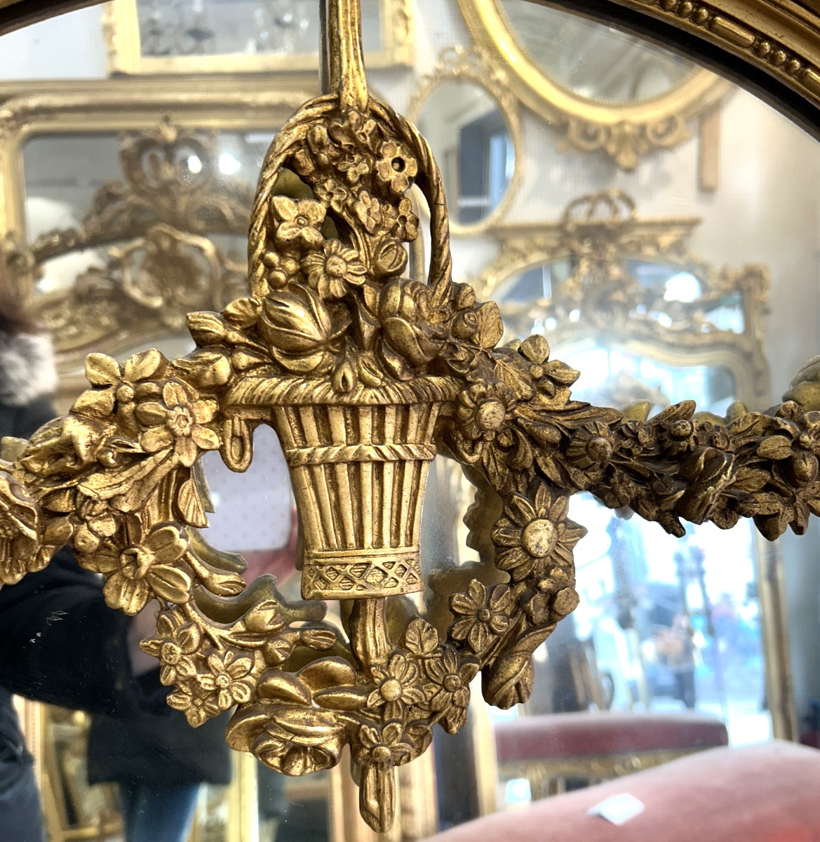 Miroir Louis XVI 96/90x168 cm glace de cheminée -photo-1