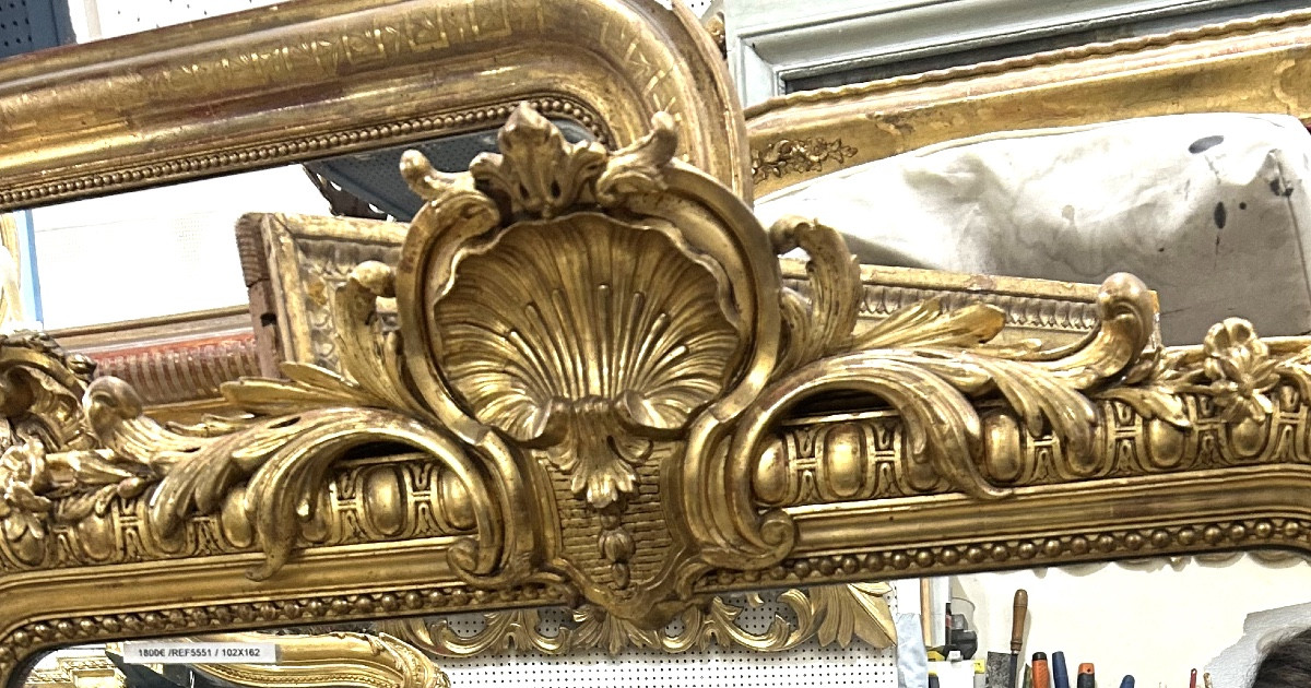 Louis XV Style Fireplace Mirror, 102x162 Cm-photo-3