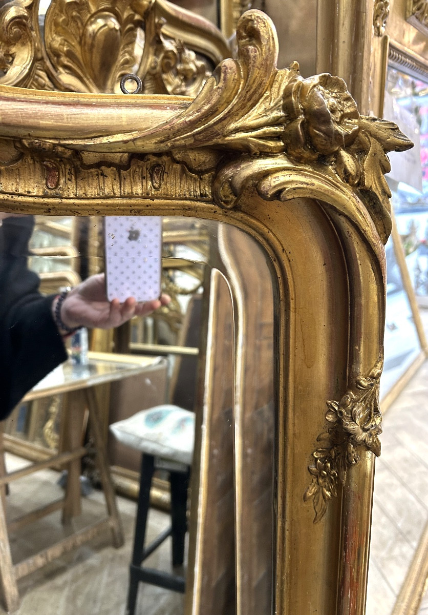 Miroir Louis XV glace ancienne 100x158 cm-photo-3