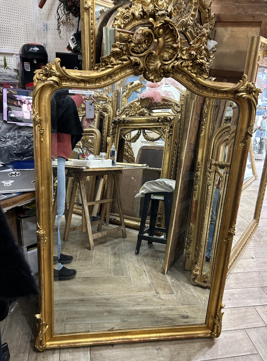 Miroir Louis XV glace ancienne 100x158 cm