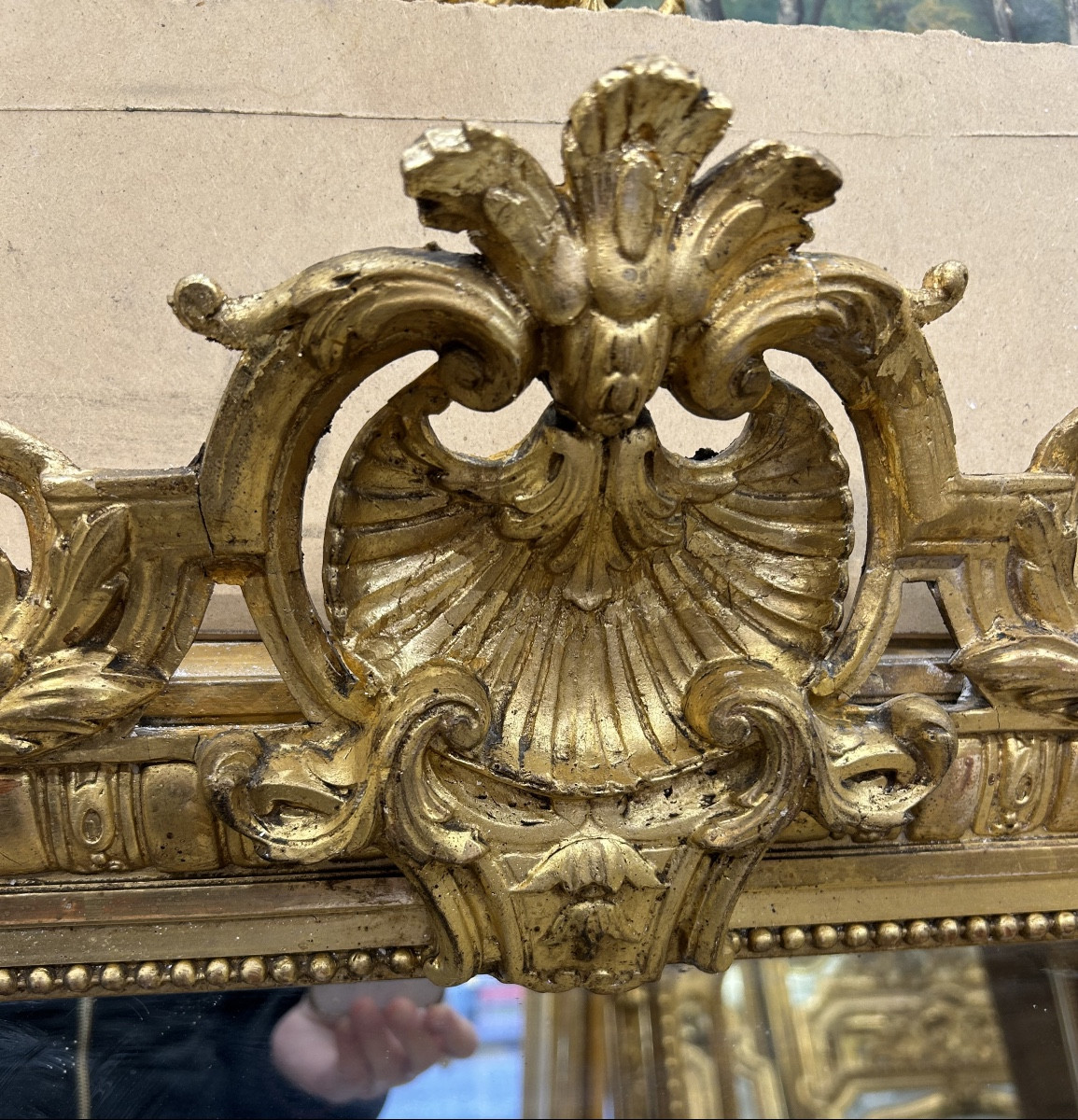 Miroir Louis XV , glace de cheminée 112X145 cm-photo-2