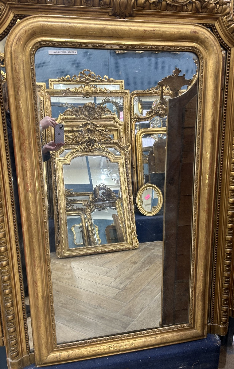 Louis Philippe Mirror With Mercury Glass, 80x139cm