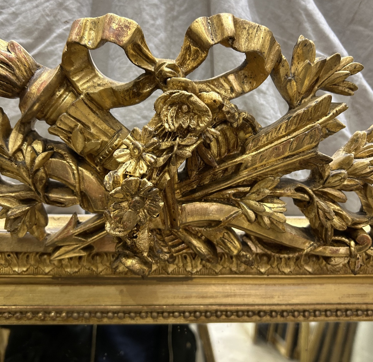 Miroir Louis XVI 98x152 cm glace ancienne -photo-2