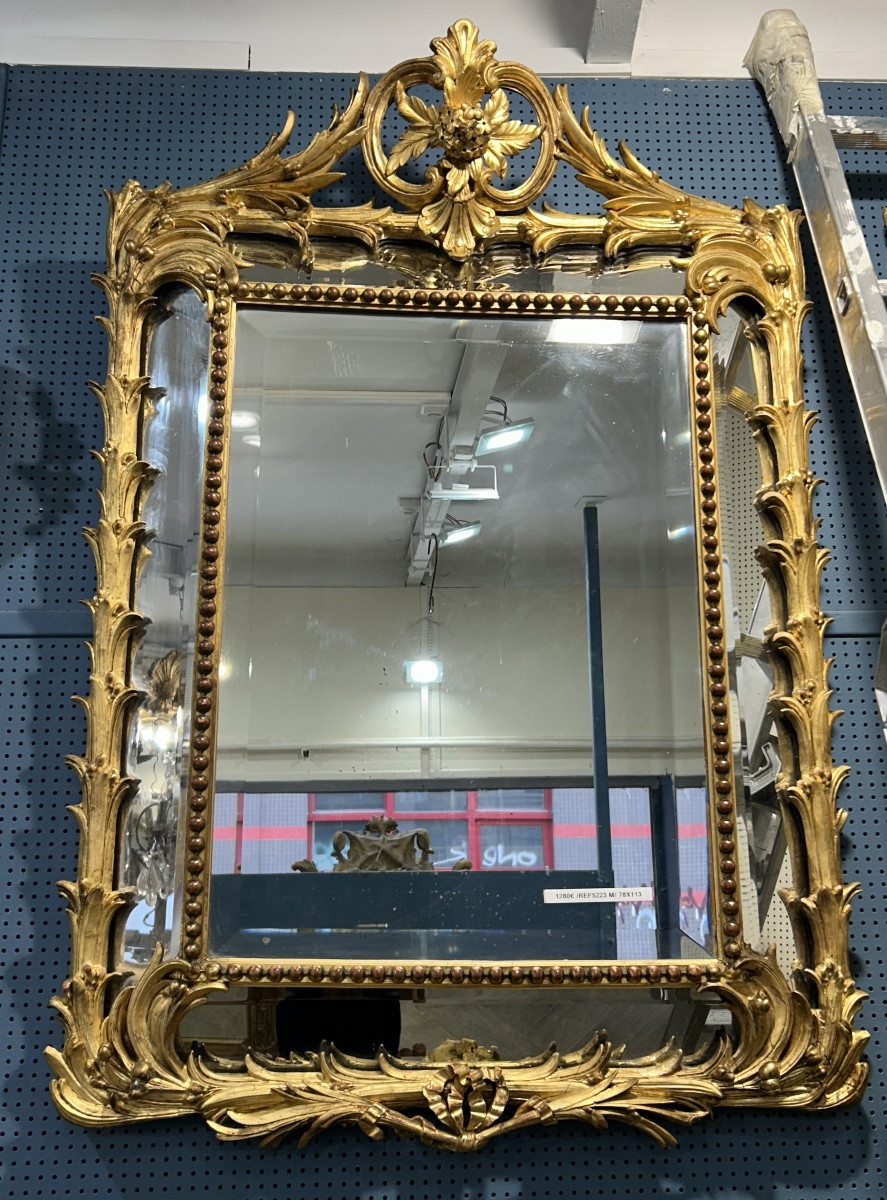 Louis XV Style Mirror With Side Panels, 78x113 Cm