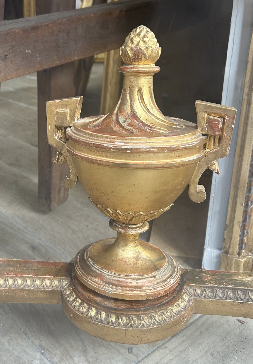 Louis XVI Gilt Console Table With 4 Feet -photo-3