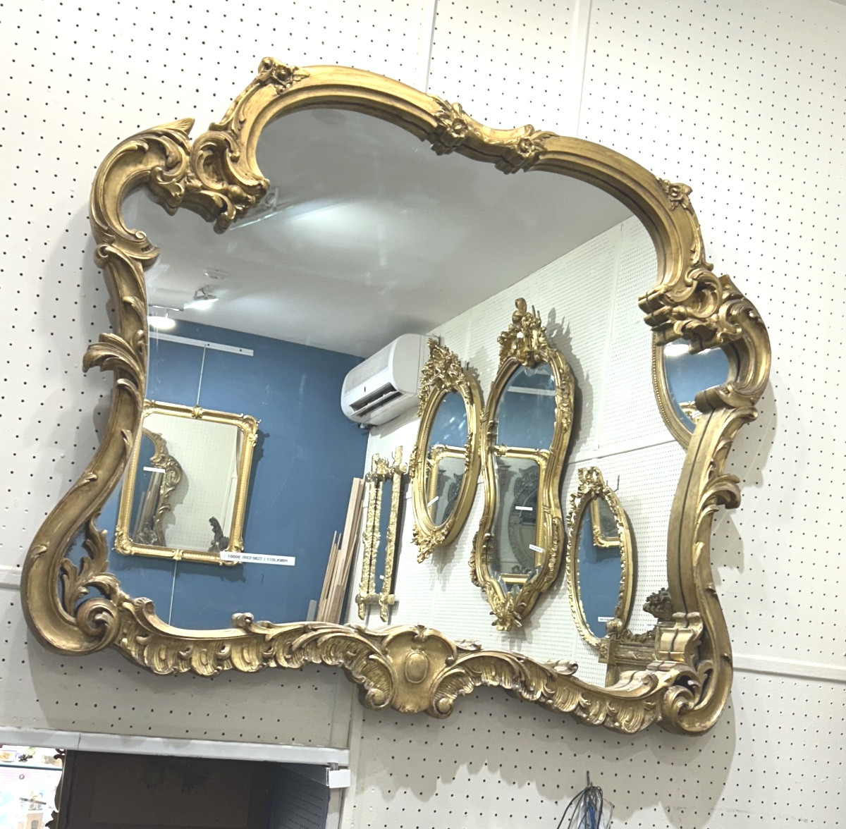 Louis XV Style Mirror, Large Antique Glass, 110cmw X 96cmh