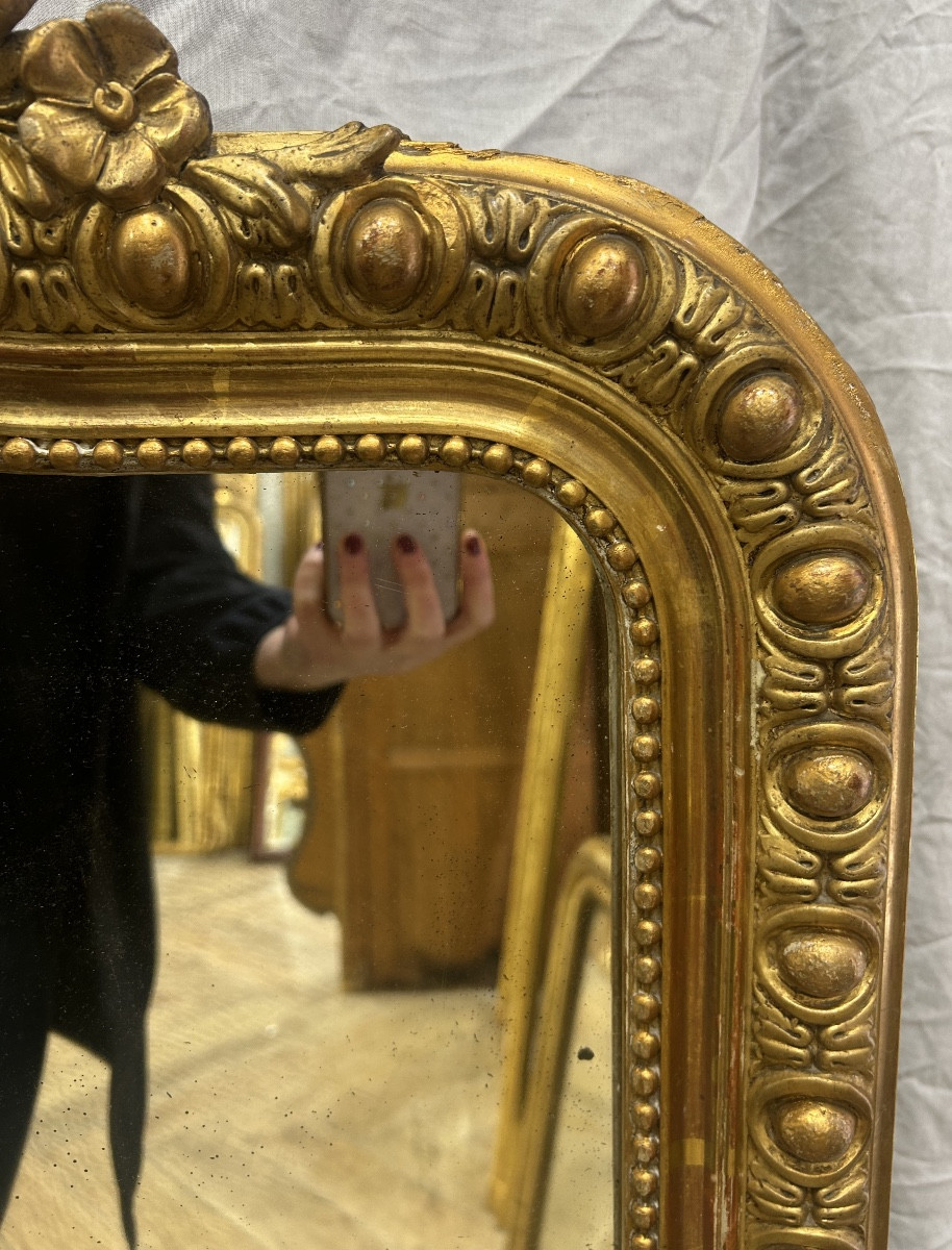 Miroir Louis XV glace ancienne 95x145 cm-photo-3