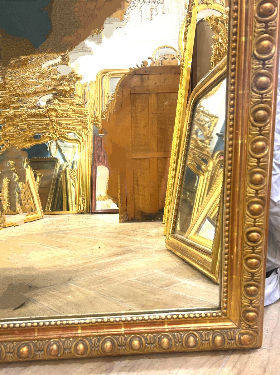 Miroir Louis XV glace ancienne 95x145 cm-photo-1