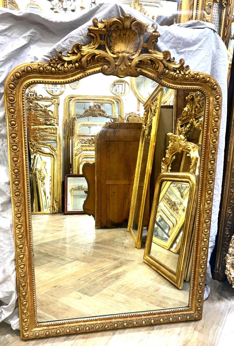 Miroir Louis XV glace ancienne 95x145 cm