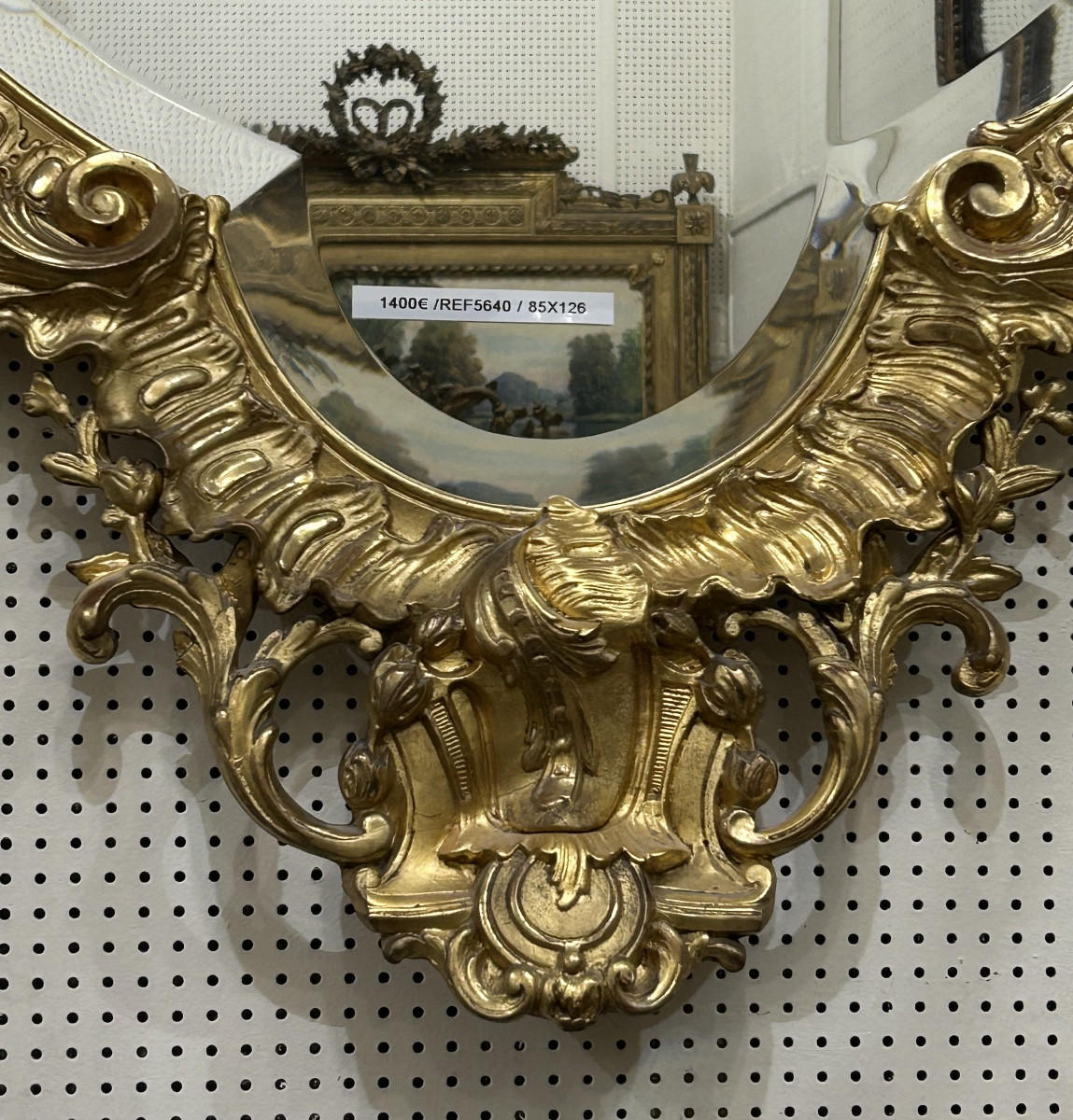 Louis XV Oval Mirror, 85x126 Cm, Beveled Glass -photo-3