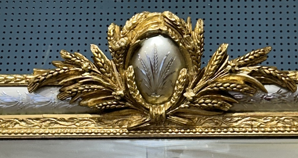 Louis XV Style Mirror With Enclosed Glass Panes, Venetian Glass -photo-2