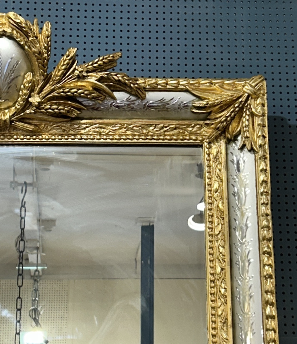 Louis XV Style Mirror With Enclosed Glass Panes, Venetian Glass -photo-3