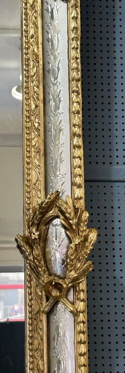 Louis XV Style Mirror With Enclosed Glass Panes, Venetian Glass -photo-4