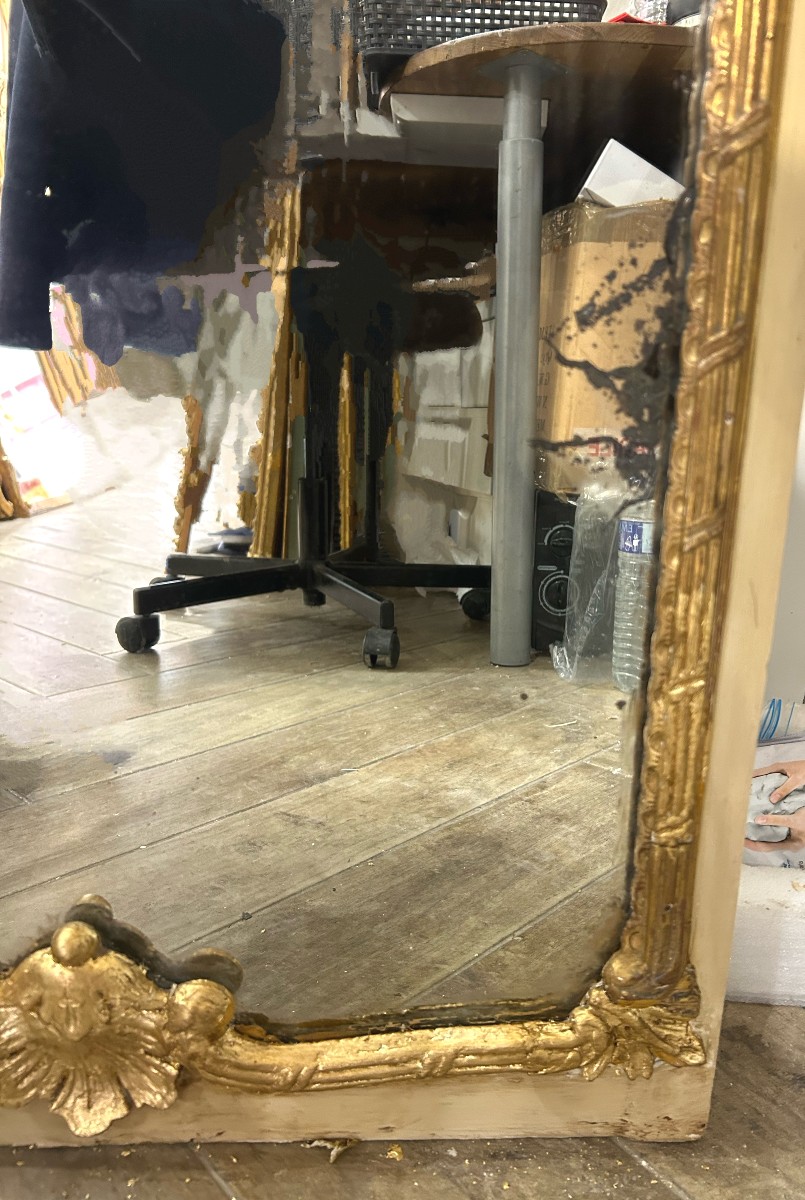 Louis XV Mirror 59x238 Mercury Glass-photo-1