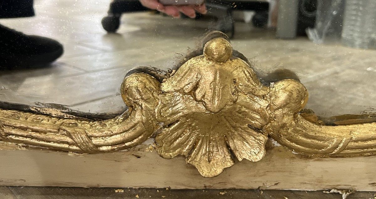 Louis XV Mirror 59x238 Mercury Glass-photo-2