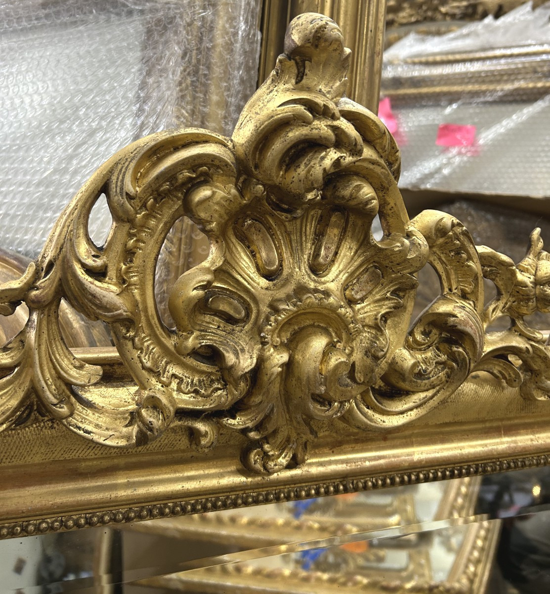 Louis Philippe Louis XV Pediment Mirror,100x156 Cm Beveled Glass-photo-2