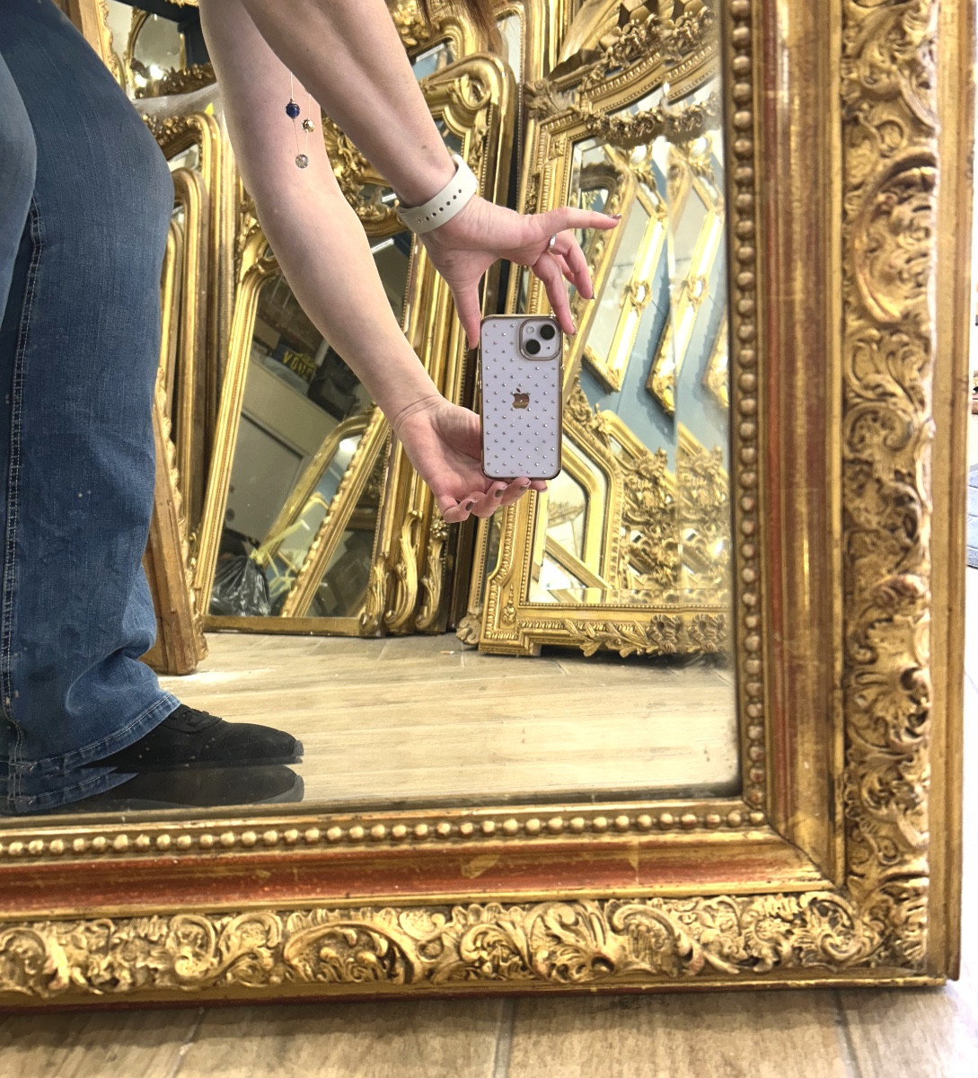 Louis XV Mirror Antique Glass 77x120 Cm-photo-1