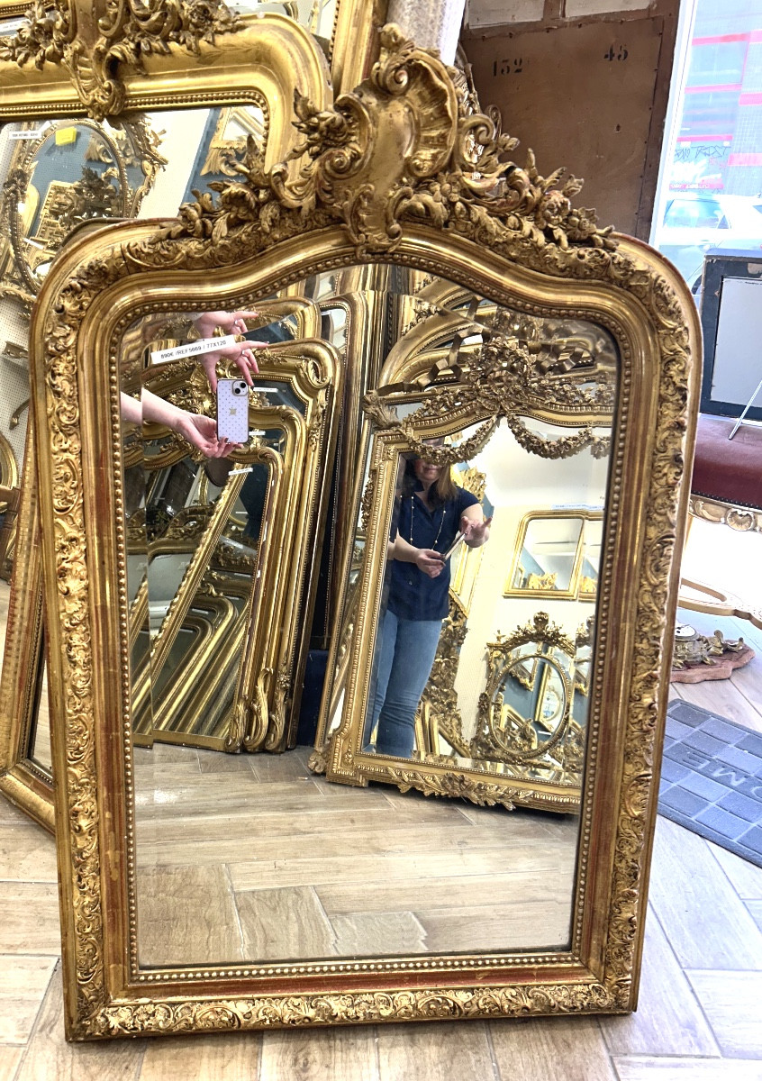 Louis XV Mirror Antique Glass 77x120 Cm