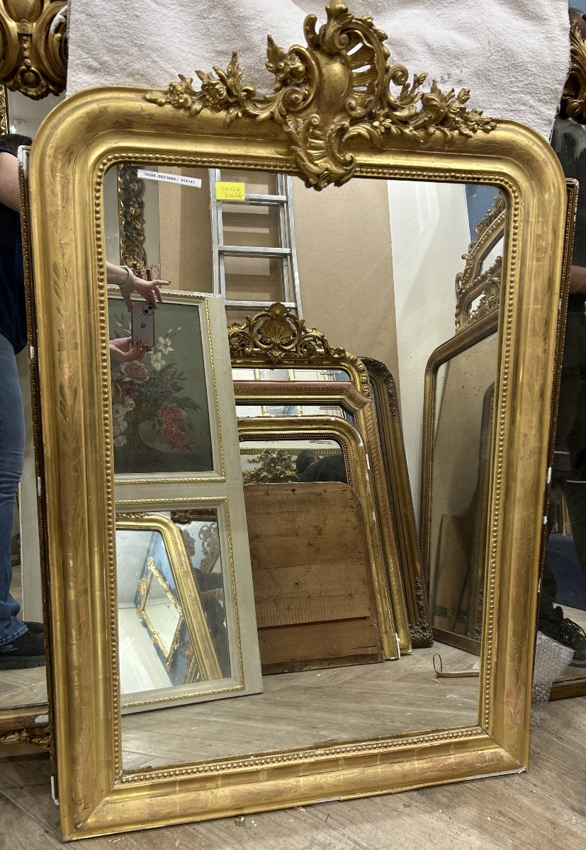 Miroir Louis Philippe fronton 93x141 cm