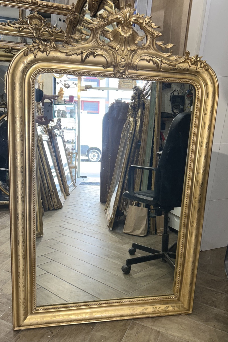 Louis XV Mirror Antique Glass 92x145 Cm