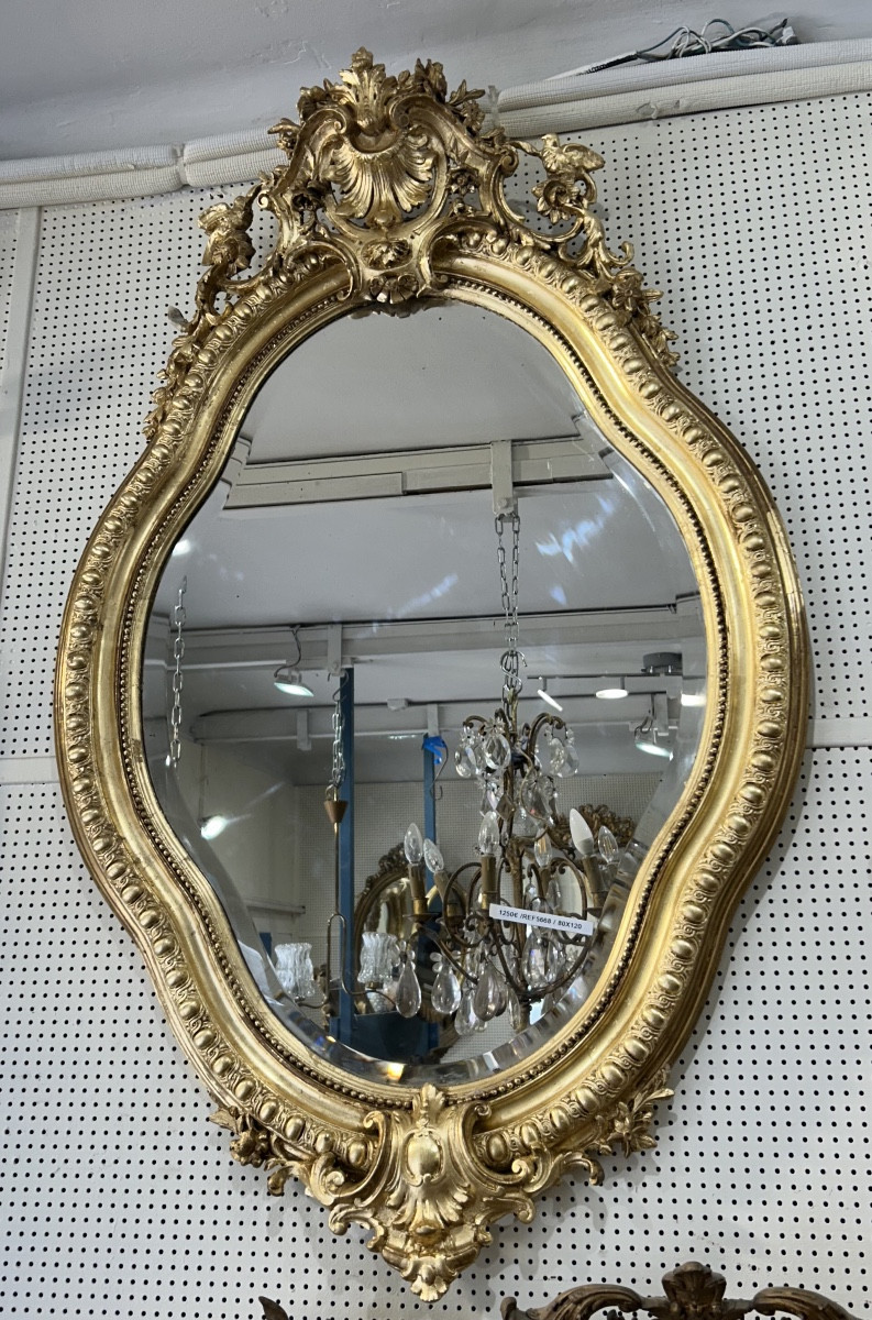 Louis XV Mirror With Bevelled Glass 80x120 Cm