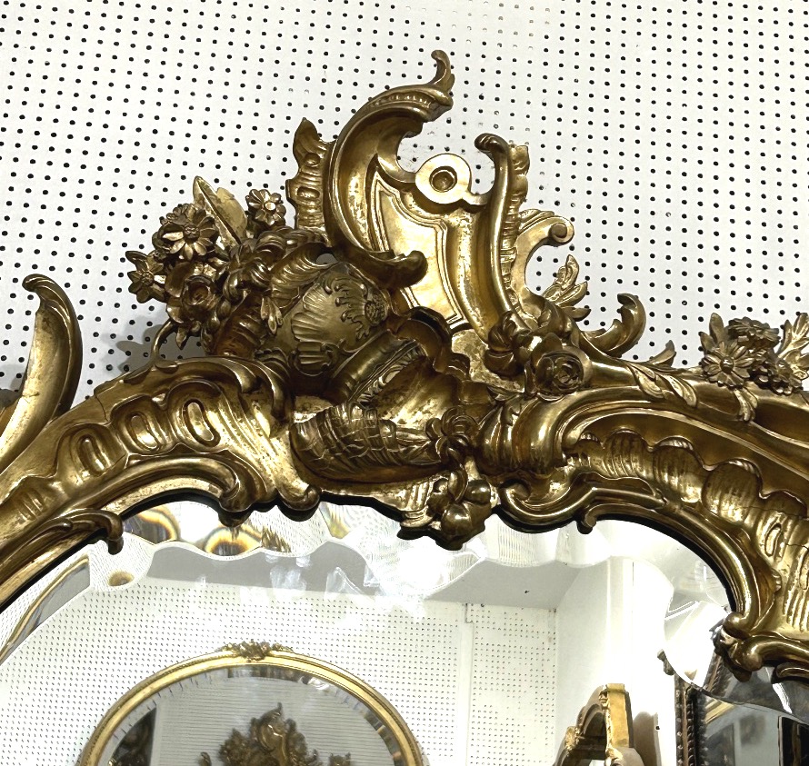 Louis XV Mirror With Bevelled Glass 99x145 Cm-photo-2