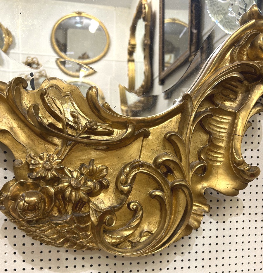 Louis XV Mirror With Bevelled Glass 99x145 Cm-photo-4