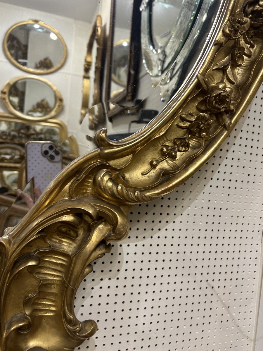 Louis XV Mirror With Bevelled Glass 99x145 Cm-photo-1