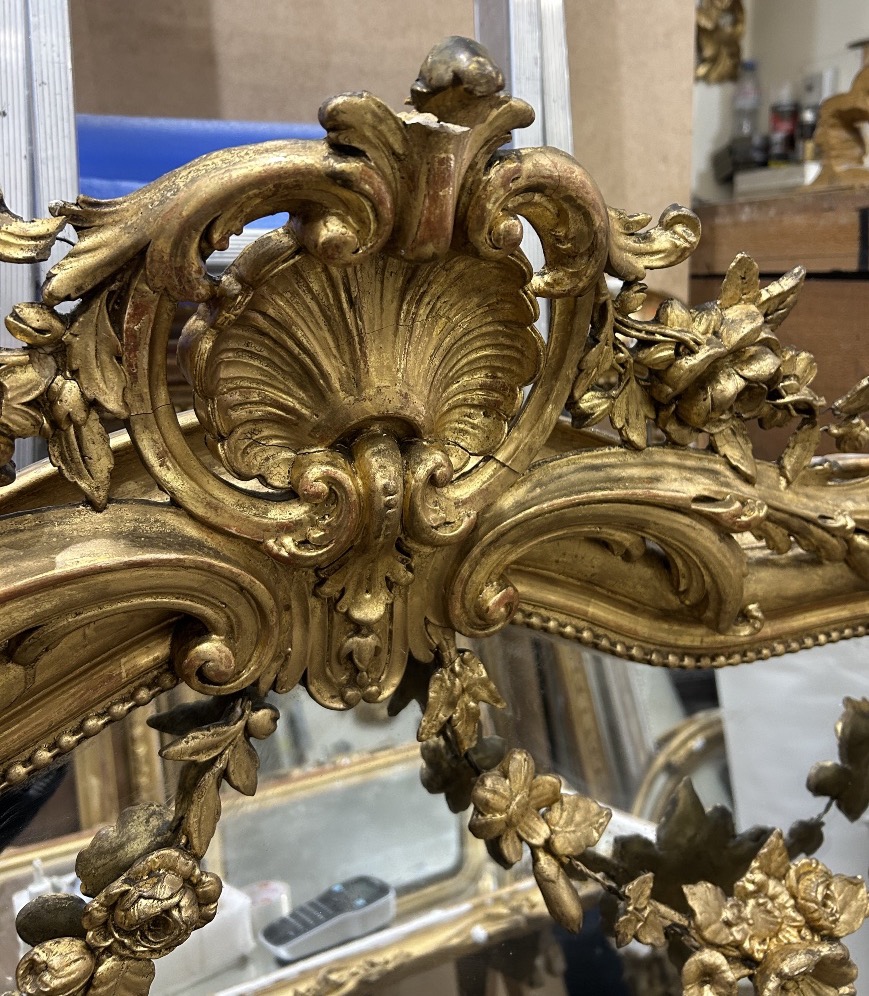 miroir Louis xv glace au mercure 105x168 cm-photo-1