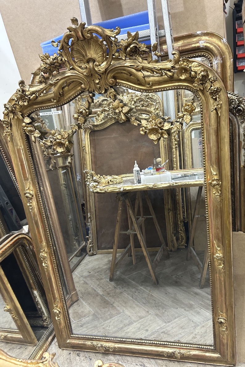 miroir Louis xv glace au mercure 105x168 cm
