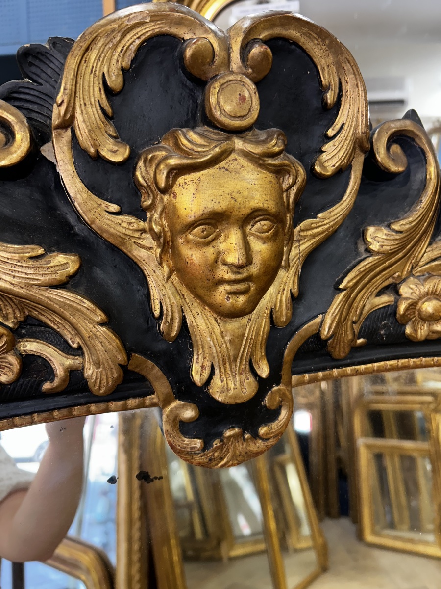 Black And Gold Antique-style Mirror, 97 X 183 Cm-photo-2