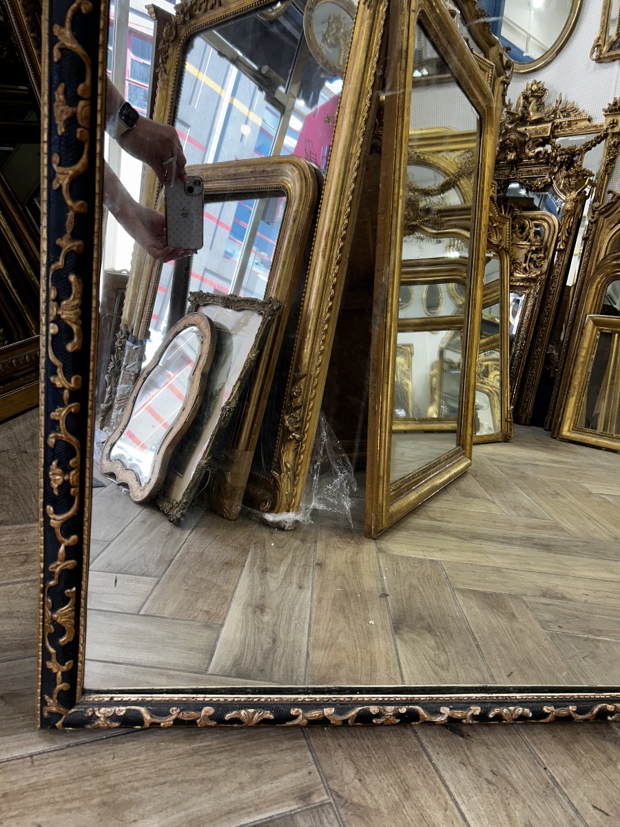 Black And Gold Antique-style Mirror, 97 X 183 Cm-photo-2