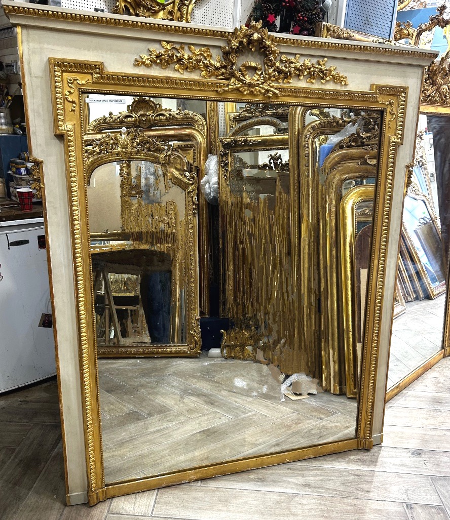 Miroir Louis XVI glace de cheminée 130x160cm