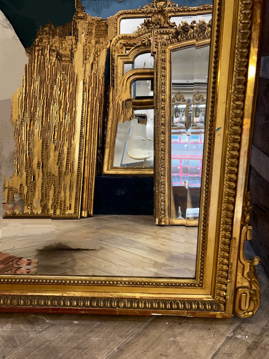 Miroir Louis XVI glace oiseau 113x164cm-photo-1