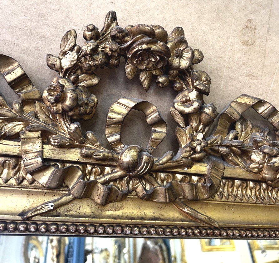 Large Louis XVI-style Mantelpiece Mirror, 142/136 X 217 Cm-photo-3