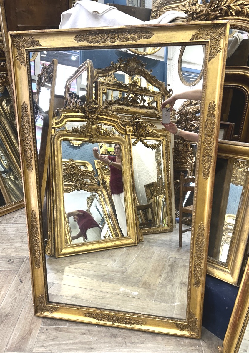Empire-style Mirror With Mercury Glass, 97x157 Cm