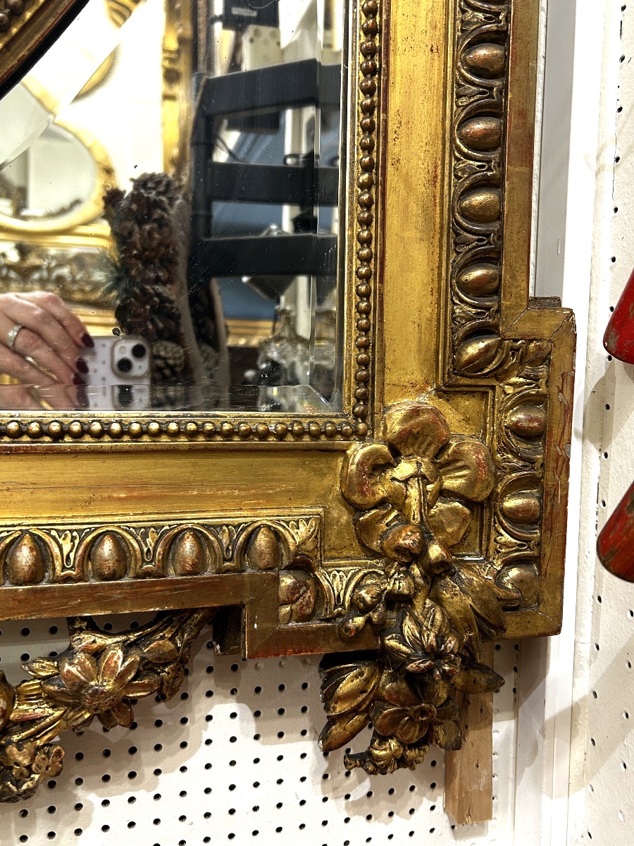 Louis XVI Faceted Mirror, 108 X 158 Cm, Beveled Glass -photo-1