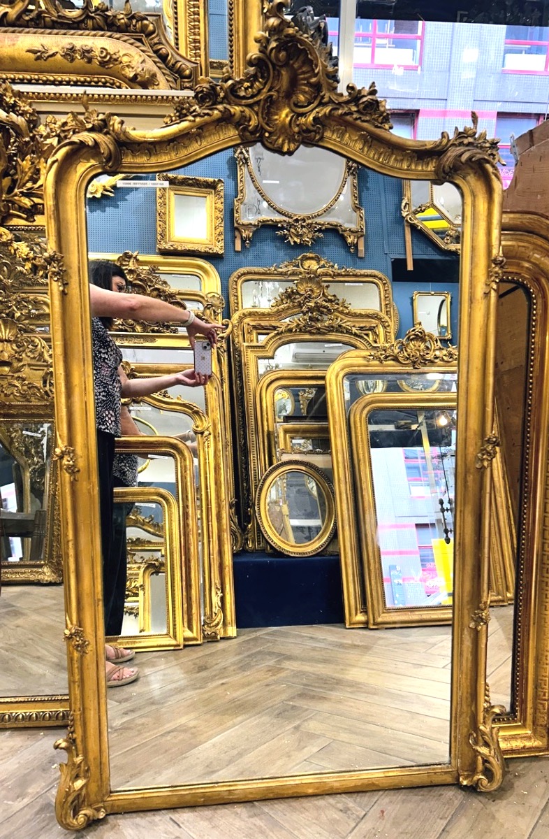 Louis XV Fireplace Mirror, 100x168 Cm