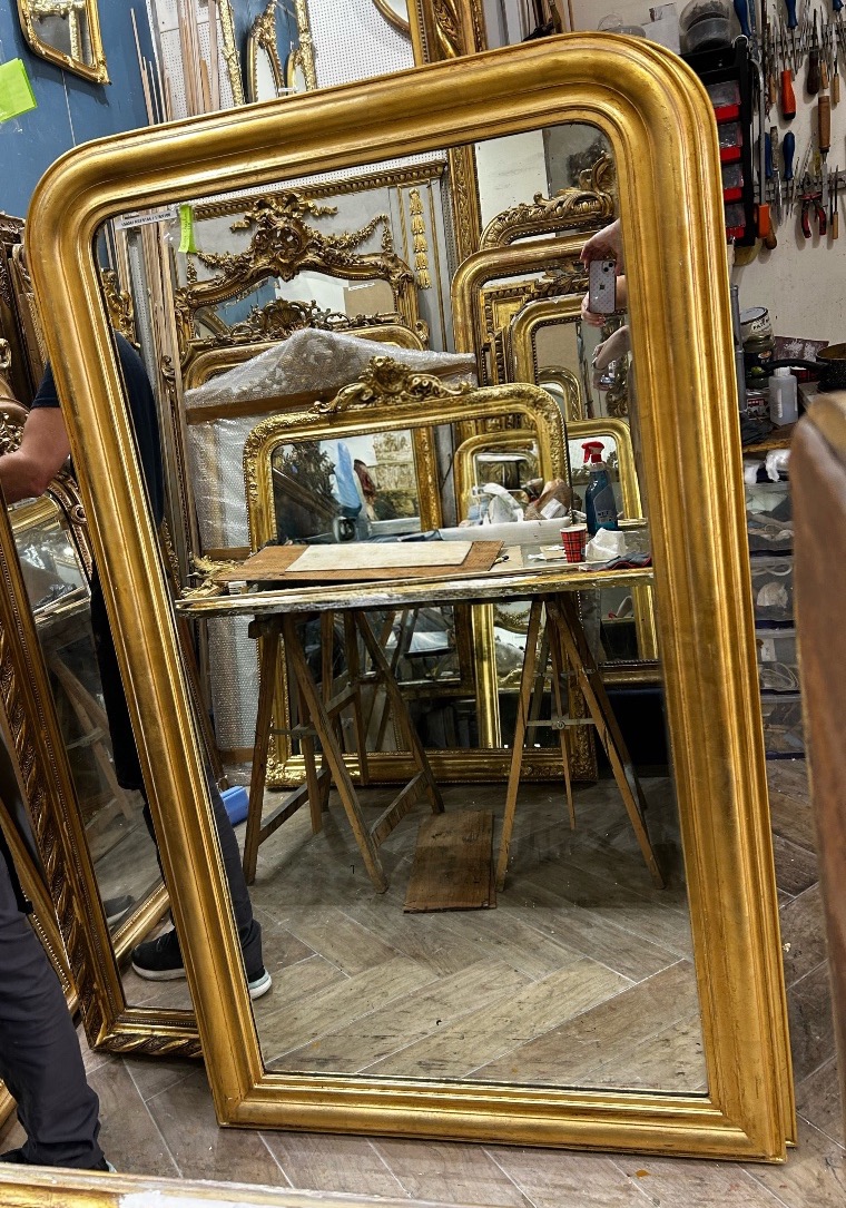 Miroir Louis Philippe glace ancienne 100x176 cm