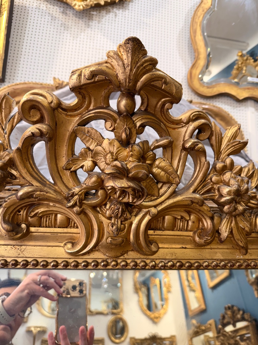 Miroir Louis XV glace ancienne 105x186 cm-photo-2