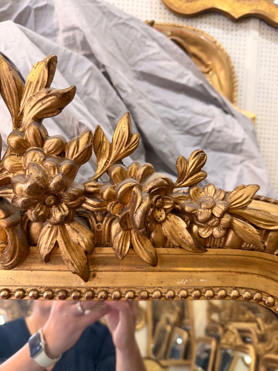 Miroir Louis XV glace ancienne 105x186 cm-photo-4