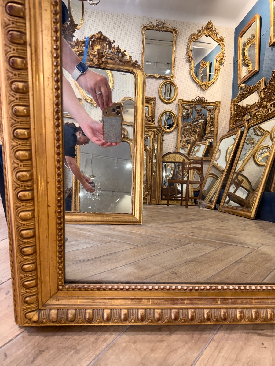 Miroir Louis XV glace ancienne 105x186 cm-photo-2