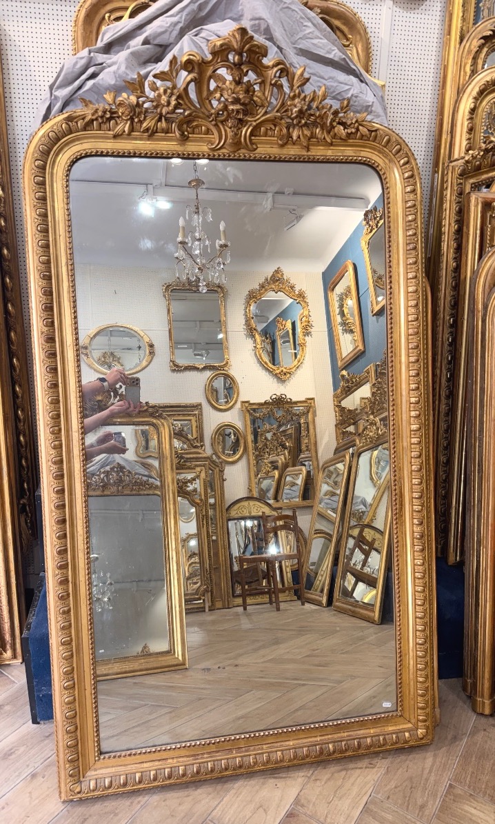 Miroir Louis XV glace ancienne 105x186 cm