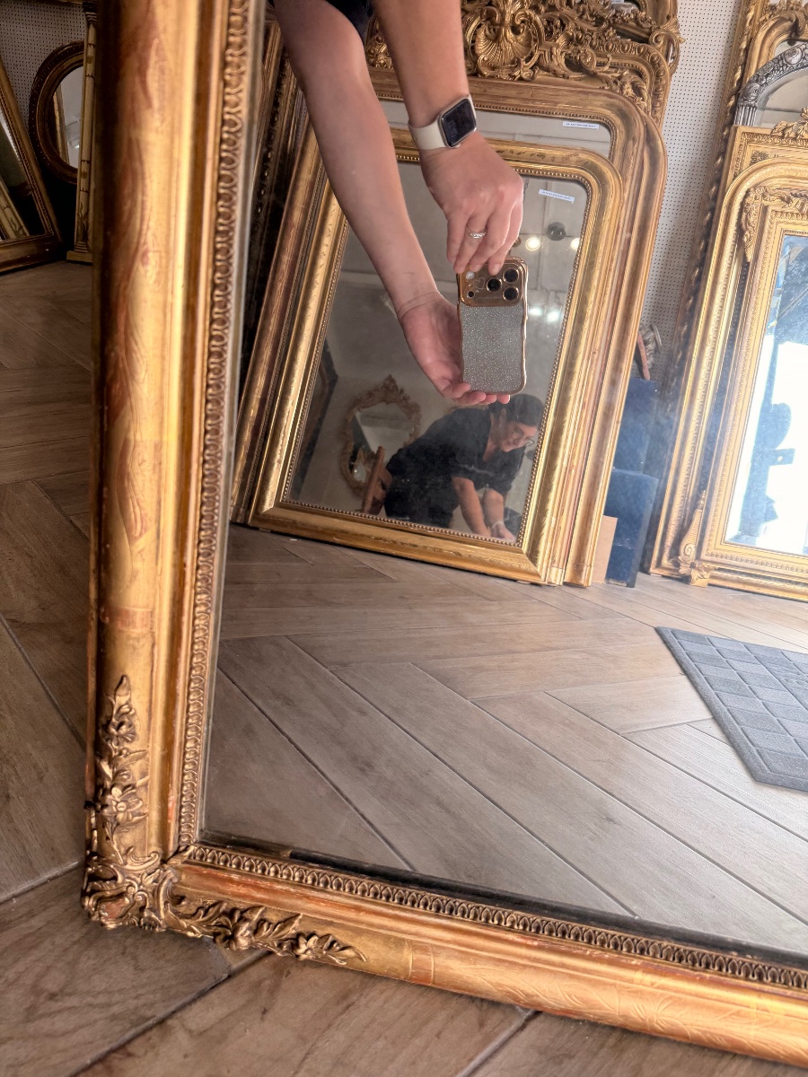 Restored Antique Mirror, Mercury Glass  82x171 -photo-3