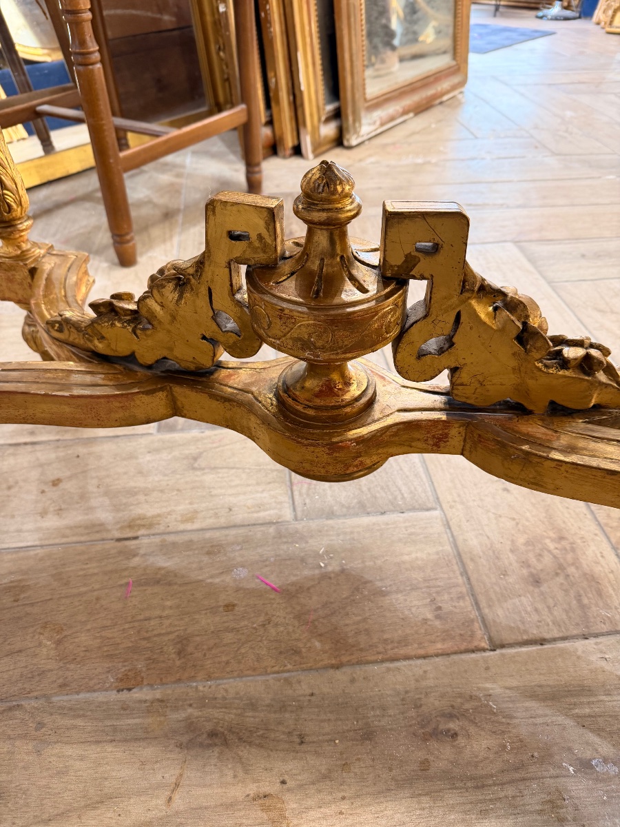 4-legged Console Table In Gilded Wood -photo-7