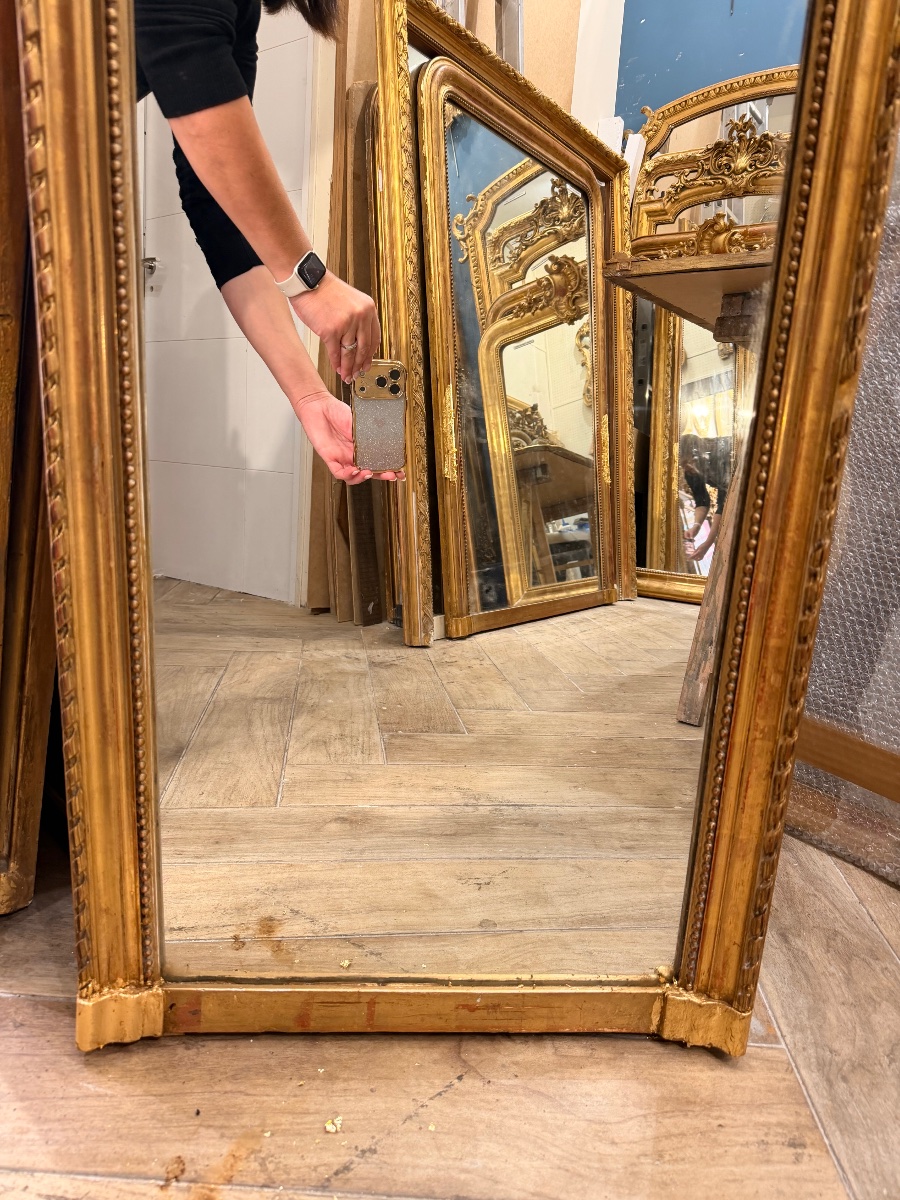 "between Two" Mirror, 55x170 Cm, Antique Glass -photo-2